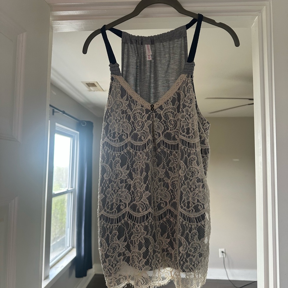 Lace Overlay Tank Top